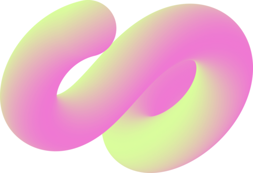 3d gradiente abstrato Rosa e verde forma. colori fluido ondulado linha. brilhante misturado holográfico elemento. redemoinho moderno dinâmico AVC. na moda splash. png