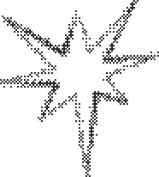 Irregular bitmap star shape. Abstract random spiky sparks with geometric funky flashes and rays. Y2k retro sparkle png