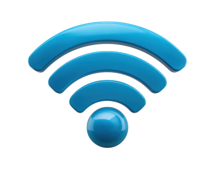 elegante blu 3d wi fi segnale icona, moderno simbolo per senza fili Internet tecnologia e digitale connessione. che rappresentano comunicazione, Rete accesso e globale punto di accesso dati png
