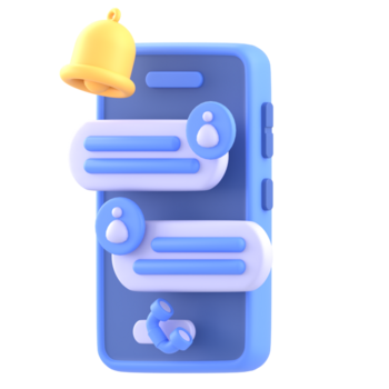 moderno 3d Telefono con Messaggio e notifica popup per comunicazione interfaccia ui png