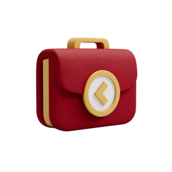 rood aktentas met pijl richten links navigatie icoon Aan transparant achtergrond png