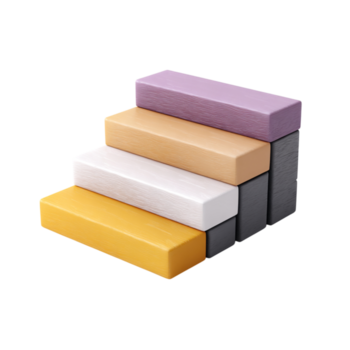 colorida retangular blocos criando passos, ascendente em transparente fundo png