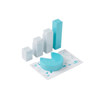 Minimalist presentation with geometric forms suggesting growth and analytics in a studio setting png