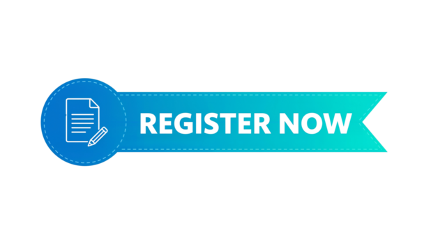 Gradient ribbon emphasizing prompt registration complemented by document icon symbol png