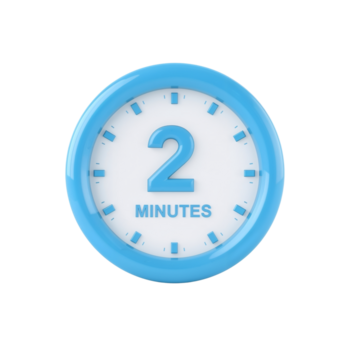 stilizzato rappresentazione di un' Timer indicando un' preciso durata di Due minuti png
