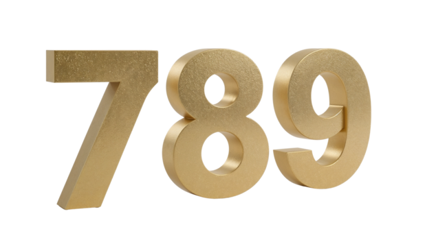 lysande gyllene beteckningar mot isolerat genomskinlighet, numerisk sekvens begrepp och elegant png