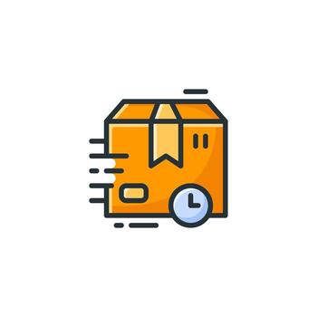 Fast Package Delivery Icon Colored Outline Style vector