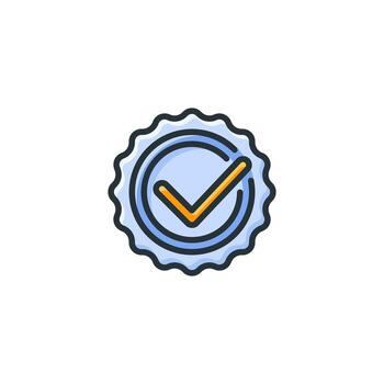 Quality Guarantee Icon Colored Outline Style vector