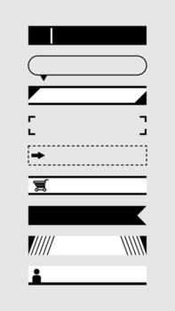 resumen geométrico negro y blanco gráficos, incluso varios formas y íconos vector