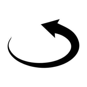 un sencillo negro flecha, curvo dentro un semicírculo, señalando arriba y a el izquierda. eso es en un blanco antecedentes vector