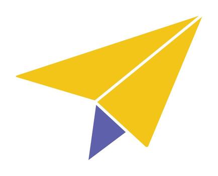 Minimalist Paper Airplane Icon, Flat Design Message and Send Symbol for Communication and Travel vector