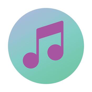 elegante temblor música símbolo gráfico, plano diseño digital medios de comunicación jugador botón con verde azulado y azul degradado vector