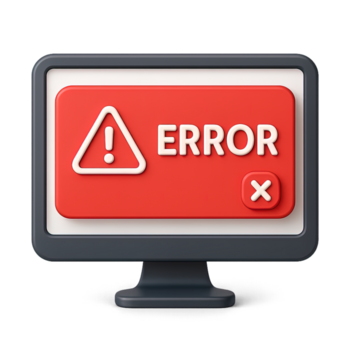 computer errore mettere in guardia avvertimento Messaggio 3d icona illustrazione rosso esclamazione dialogo scatola trasparente sfondo png