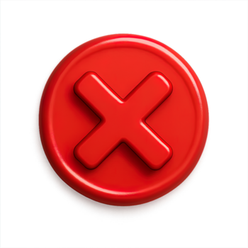 röd korsa stänga knapp 3d ikon illustration fel nekas fel symbol på transparent bakgrund png