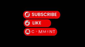Subscribe Like and Comment Call-to-Action Buttons Animated Graphic video