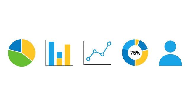 datos análisis y Estadísticas íconos conjunto vector