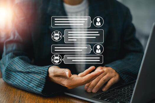 innovador chatbot interfaz exhibiendo impulsado por ia comunicación en un digital plataforma, mejorando usuario Interacción y apoyo. foto