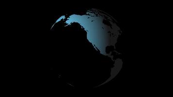roterande klot animering highlighting kontinenter och oceaner tvärs över olika vinklar och perspektiv video