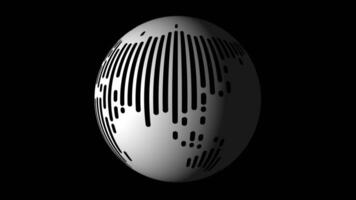 3d animering av jord roterande med en modern design som visar kontinenter och rader video