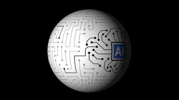 esplorando artificiale intelligenza attraverso un' digitale globo rappresentazione video