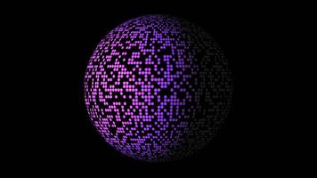 färgrik abstrakt sfär visas ljus mönster och mönster i dynamisk rörelse video