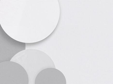 A minimalist abstract background with overlapping geometric circles in white and grey on a textured surface. photo
