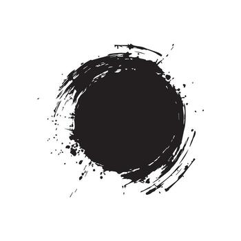 Grunge Black Ink Circle Abstract Design Element for Branding Texture Overlay and Artistic Projects vector