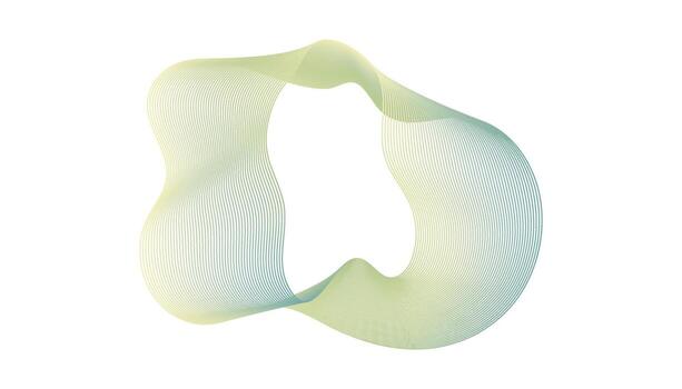 Abstract technology line wave with flowing digital curves and futuristic gradient background vector