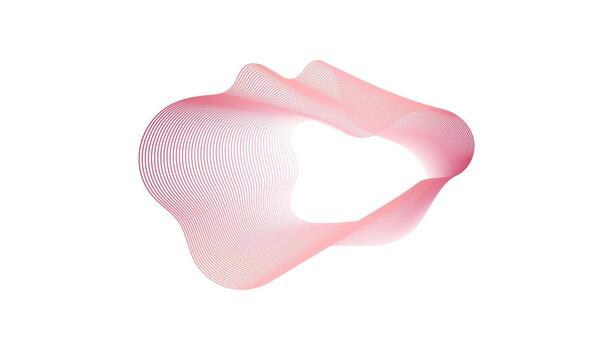Pink abstract technology line wave with flowing digital curves and futuristic gradient design. vector