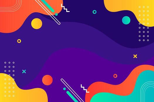 Vibrant Abstract Background with Geometric Shapes and Fluid Elements vector