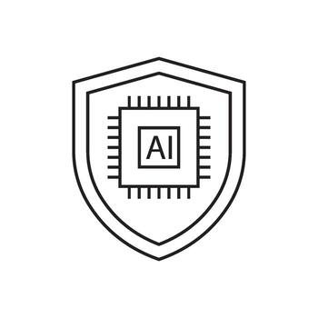 artificial intelligence protection technology icon element design template vector