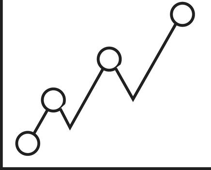 negocio crecimiento línea gráfico continuo línea ilustración, analítica y Finanzas reporte mínimo icono diseño vector