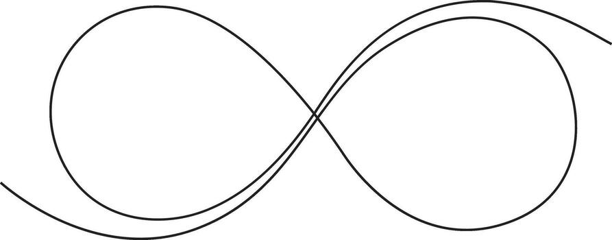 Infinity loop continuous line drawing symbol, abstract never-ending connection minimal design vector