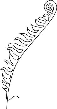 espiral hoja botánico continuo línea dibujo, mínimo inspirado en la naturaleza decorativo diseño vector