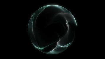 in profondità buio verde Smeraldo sfera su un' nero sfondo ciclo continuo. morbido velluto onde la creazione di un elegante, premio atmosfera sfera. foresta piace profondità energia il giro 3d globo. seamleass ciclo continuo astratto video