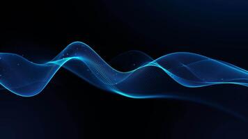 Blue title background. Abstract wave background for text. Glowing wave curve on a deep blue business background. Simple 60 fps loop. Blue scientific space with dynamic, smooth motion. video