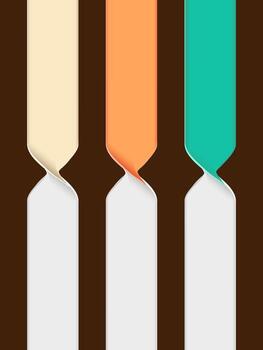 Modern Vertical Ribbon Infographic with Colorful Strips and Folded Paper Style on White Background vector