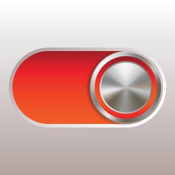 Display button stainless chrome 3d on gray background vector