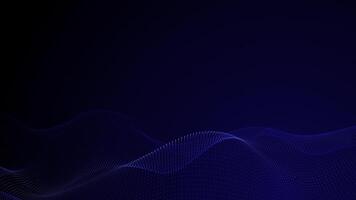 abstrakt animering av blå vågor, digital partiklar, cybertech bakgrund, sömlös slinga. blå intro bakgrund. lysande dynamisk partikel vågor med en rör på sig ljus bakgrund, data flöde, cyberteknik. video