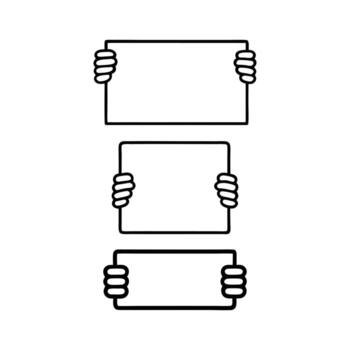 manos participación blanco rectangular marcos vector