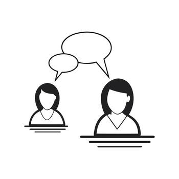 People talking with speech bubbles communication conversation vector