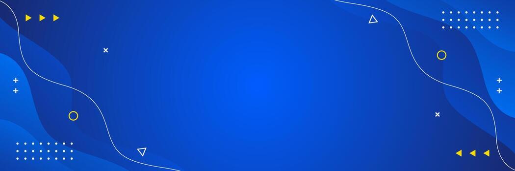 Abstract blue gradient banner background, geometric elements vector