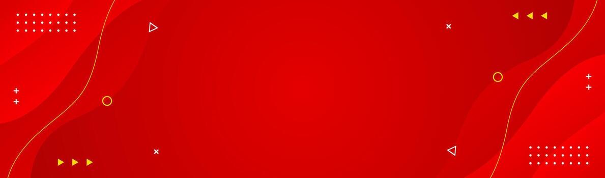 Abstract red wave banner background, geometric elements vector