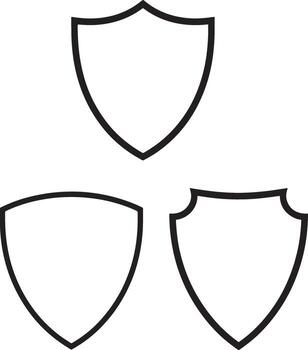 shield shapes symbolizing security protection and defense concepts vector