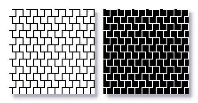 Set of Seamless Geometric Grid Patterns. vector