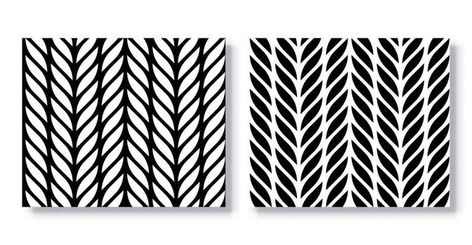 Set of Seamless Chevron Leaf Patterns, . vector