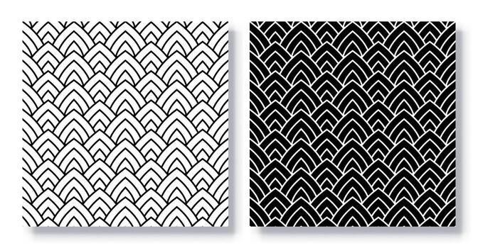 Set of Seamless Unique Fish Scales Patterns. vector