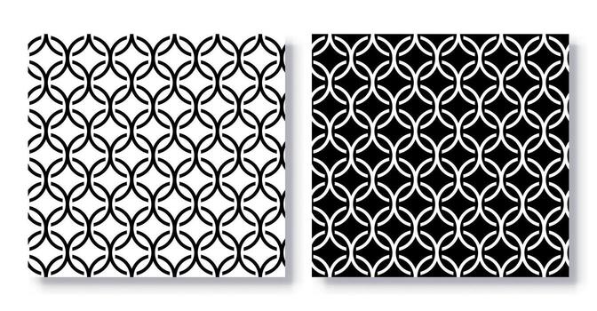 Set of Seamless Overlapping Circle Ring Patterns vector