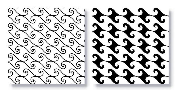Set of Seamless Wavy Patterns, . vector