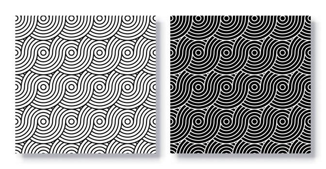 conjunto de sin costura espiral línea patrones, . vector